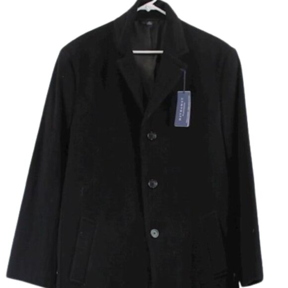 Hathaway Men's Black Wool/Cashmere Trench Coat SZ 44R